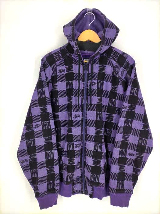 Stussy(ステューシー) 総柄ジップアップパーカー メンズ  XL
