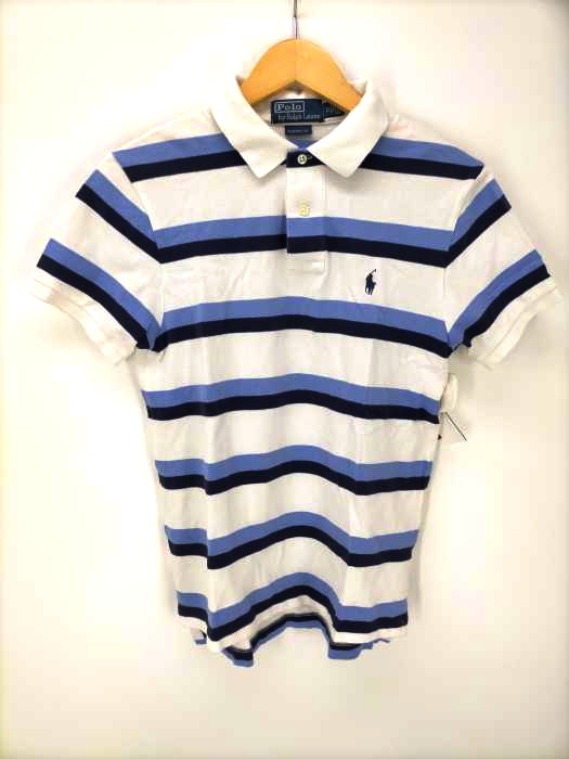 Polo by RALPH LAUREN(ポロバイラルフローレン) CUSTOM FIT  ポニー刺しゅう ボーダーポロシャツ メンズ import：M