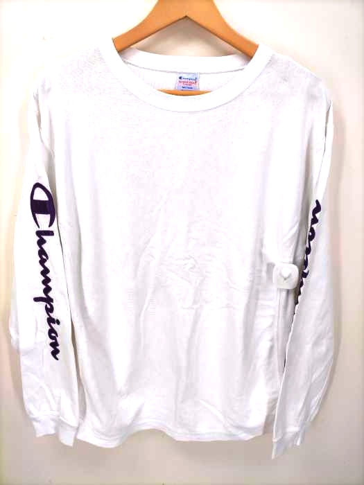 チャンピオン Champion 袖スクリプト刺繍 リバースウィーブロングスリーブTシャツ レディース JPN：M