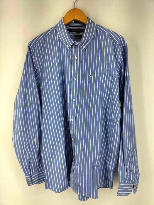 トミーヒルフィガー TOMMY HILFIGER CUSTOM FIT BD L/S SHIRT メンズ import：L