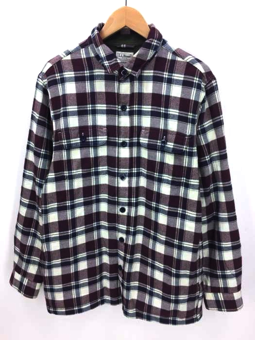 L.L.Bean(エルエルビーン) 裏地フリースチェック柄シャツジャケット メンズ JPN：M