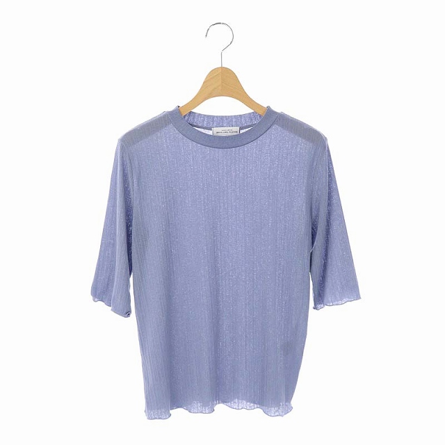 UNITED ARROWS green label relaxing(ユナイテッドアローズグリーンレーベルリラクシング) グリーンレーベルリラクシング ユナイテッドアローズ green label relaxing シアー リブ クルーネック プルオーバー カットソー 五分袖 スモークブルー /AA ■OS レディース レディース  表記なし