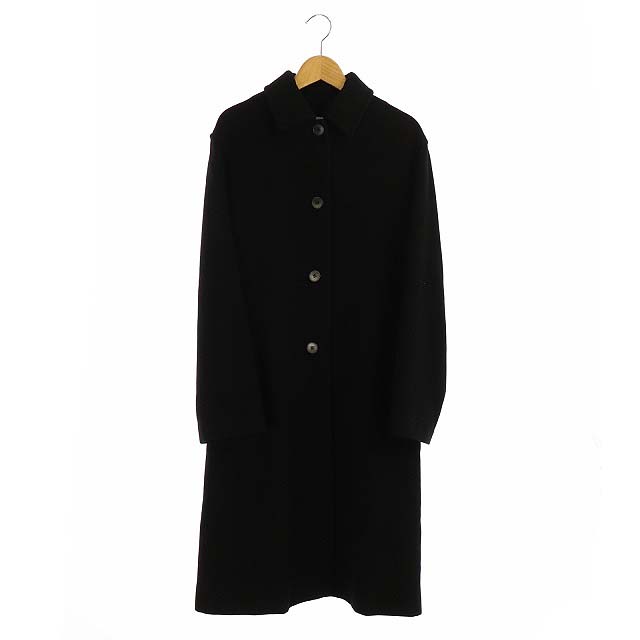 CALVIN KLEIN(カルバンクライン) ステンカラーコート アウター ロング ウール カシミヤ混 7 黒 ブラック /HS ■OS レディース  7