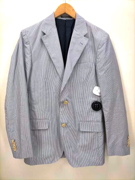 Salvatore Ferragamo(サルヴァトーレフェラガモ) ストライプ柄 コットンシングル2Bテーラードジャケット メンズ JPN:46