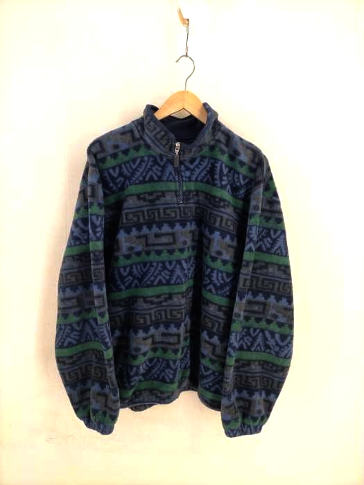 ユーズドフルギ USED古着 C&B SPORT 総柄ハーフジップフリース メンズ JPN：M