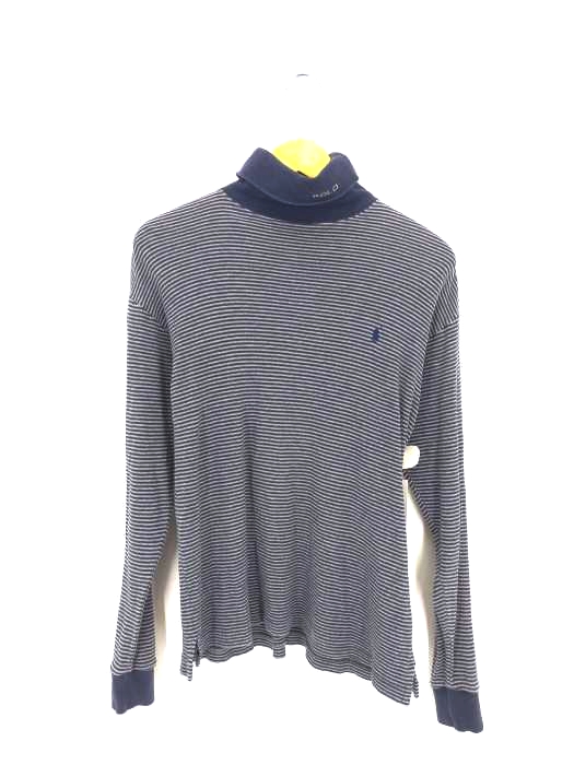 POLO GOLF RALPH LAUREN(ポロゴルフラルフローレン) ポニー刺繍 ボーダー柄 タートルネック カットソー メンズ import：M