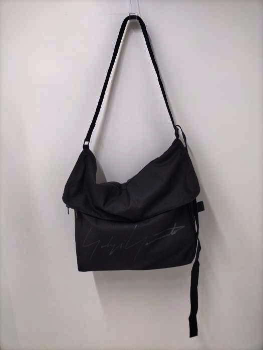 Yohji Yamamoto(ヨウジヤマモト) シグネチャーロゴキャンバスショルダーバッグ メンズ 表記無