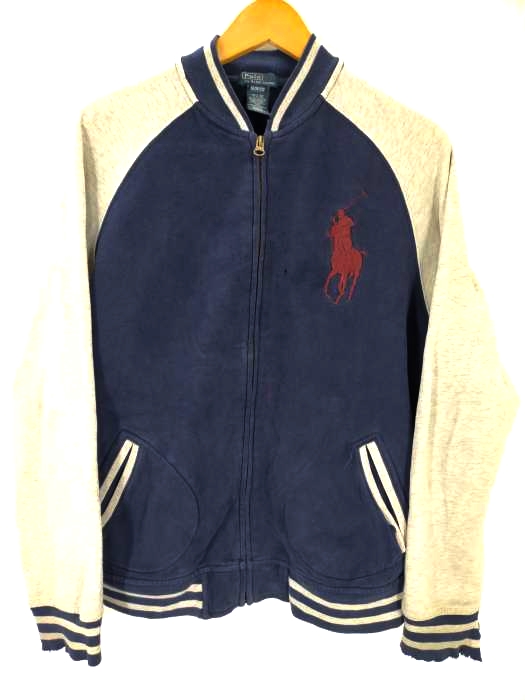 ポロバイラルフローレン Polo by RALPH LAUREN ビッグポニー ラグランスリーブ  コットン ライトスタジャン メンズ import：XL