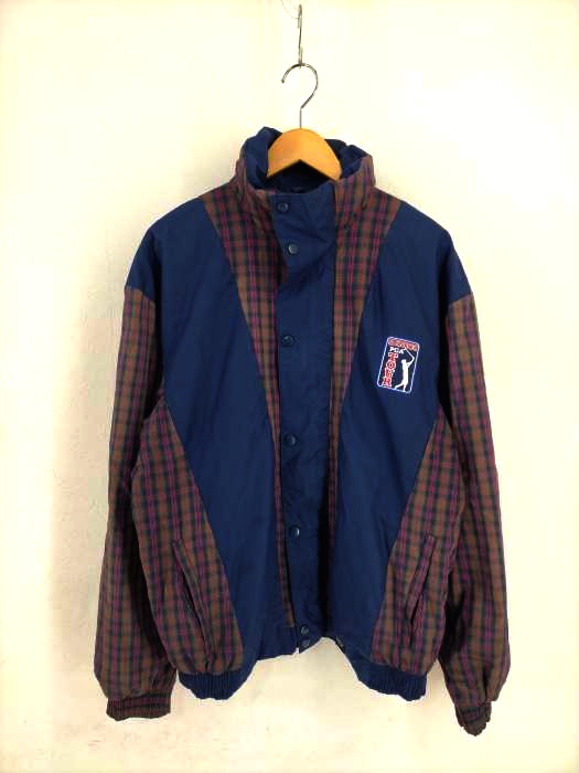 USED古着(ユーズドフルギ) 80～90s OPTIジッパー GORE-TEX使用 SENIOR PGA TOUR 切替ナイロンブルゾン メンズ JPN：L