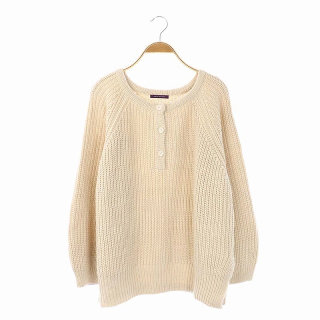 URBAN RESEARCH(アーバンリサーチ) 19AW ニット セーター ヘンリーネック ローゲージ 長袖 F ベージュ /AO ■OS レディース  F