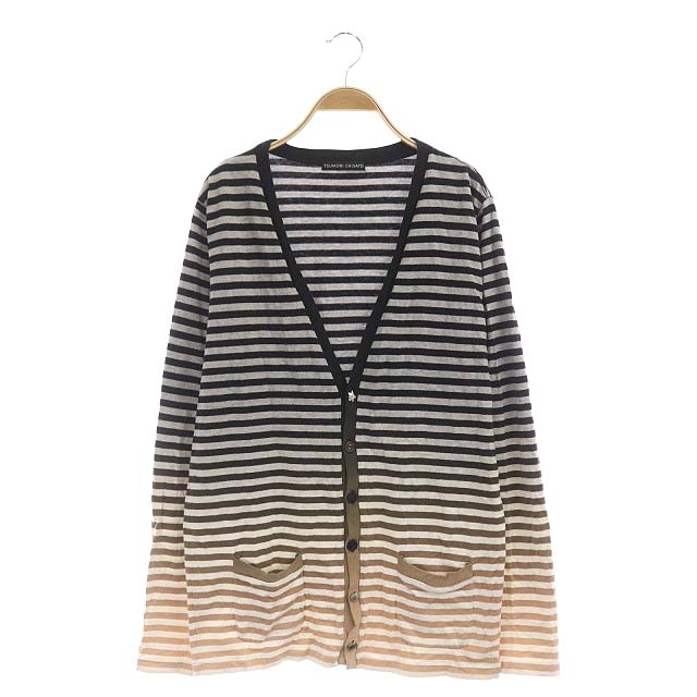 TSUMORI CHISATO(ツモリチサト) カーディガン ボーダー カットソー 長袖 前開き グラデーション 2 黒 グレー ベージュ /CM メンズ  2（日本サイズM相当）