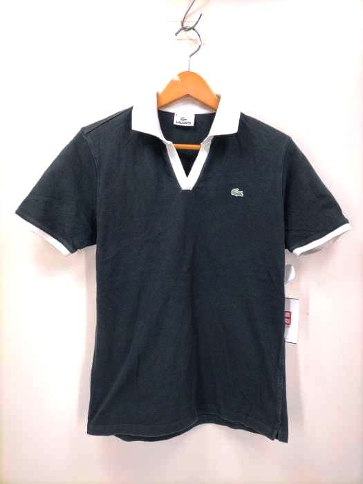 LACOSTE(ラコステ) ブラック コットン 鹿の子スキッパーポロシャツ メンズ 4