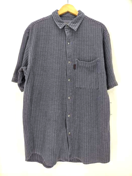 GRAMICCI(グラミチ) 90S USA製 製品染 裏ブロックチェック ヘビーウェイトコットン S/Sシャツ メンズ import：M