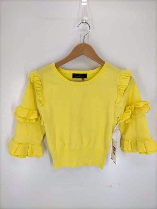 LeoryEBLOA(レオリーエブロア) フリルスリーブニットTOP レディース  FREE