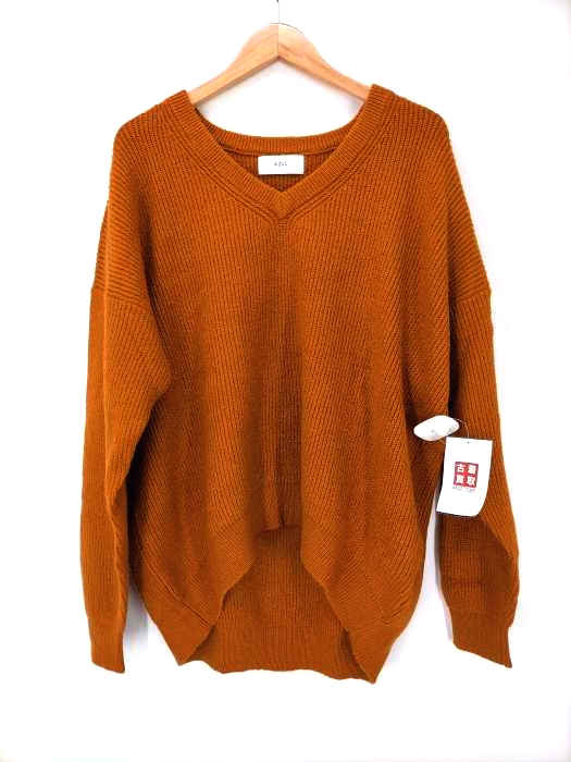 AZUL by moussy(アズールバイマウジー) V NECK LOOSE KNIT TOPS レディース  M