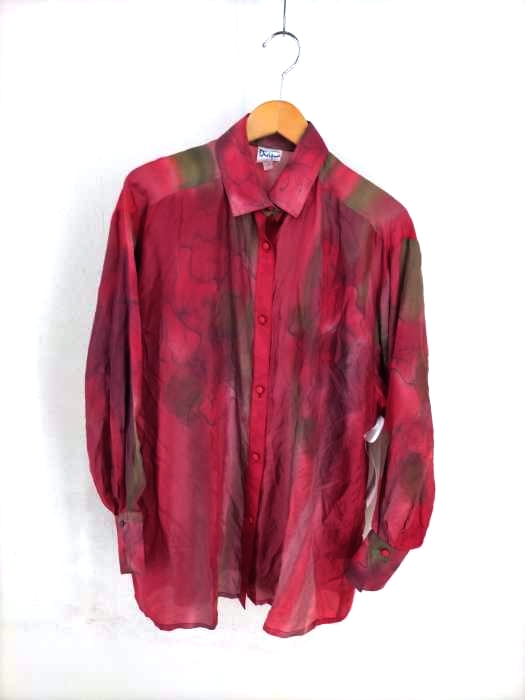 USED古着(ユーズドフルギ) MADE IN NEW ZEALAND 総柄シルクシャツ メンズ JPN：M