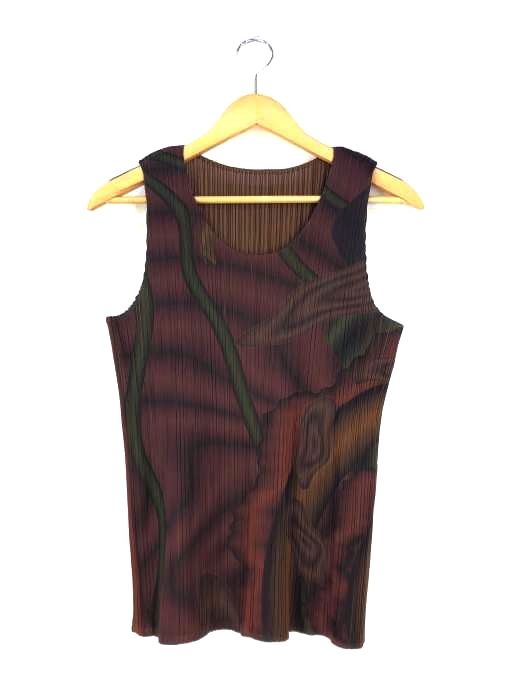 PLEATS PLEASE ISSEY MIYAKE(プリーツプリーズイッセイミヤケ) 総柄 ノースリーブプリーツカットソー レディース FREE