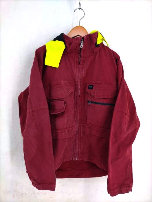 ヘリーハンセン HELLY HANSEN 90～00S ネオンフードマルチポケットジャケット LAMPOジッパー メンズ JPN：L