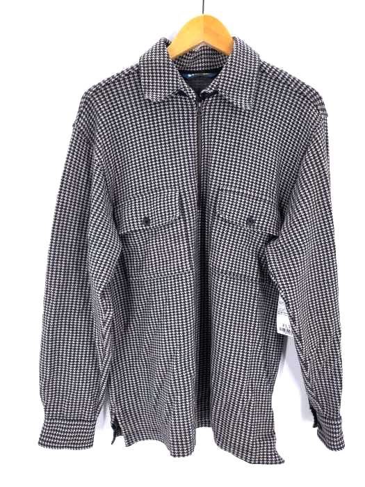 エディーバウアー Eddie Bauer 90S EBTEX 千鳥格子 ハーフジップ プルオーバージャケット メンズ JPN：S