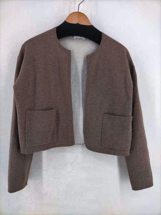 ビューティーアンドユースユナイテッドアローズ BEAUTY & YOUTH UNITED ARROWS ウールコットンダブルフェイスノーカラーショートカーディガン レディース 表記無
