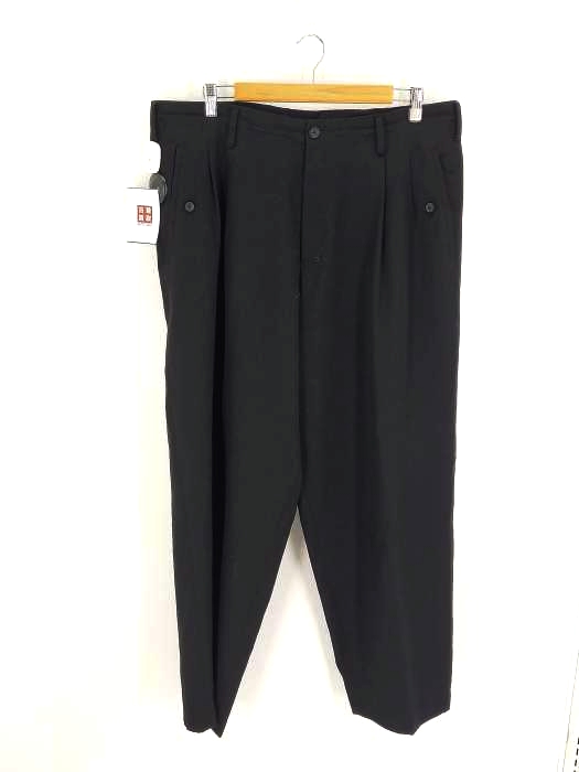 ヨウジヤマモトプールオム Yohji Yamamoto POUR HOMME N-2タック中太パンツ ウールギャバジン メンズ JPN：4