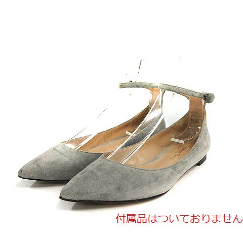 Gianvito Rossi(ジャンビトロッシ) ジャンヴィトロッシ Gianvito Rossi パンプス フラット ポインテッドトゥ ストラップ スエード 35.5 22.5cm グレー イタリア製 /YO7 レディース レディース  35.5（約22.5cm相当）
