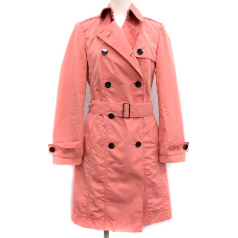 HUGO BOSS(ヒューゴボス) トレンチコート ダブル ロング ミドル ベルト UK4 M ピンク /PJ レディース  UK4(日本サイズM相当)