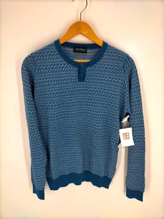 JOHN SMEDLEY(ジョンスメドレー) ヘンリーネック総柄コットンニット メンズ JPN：S