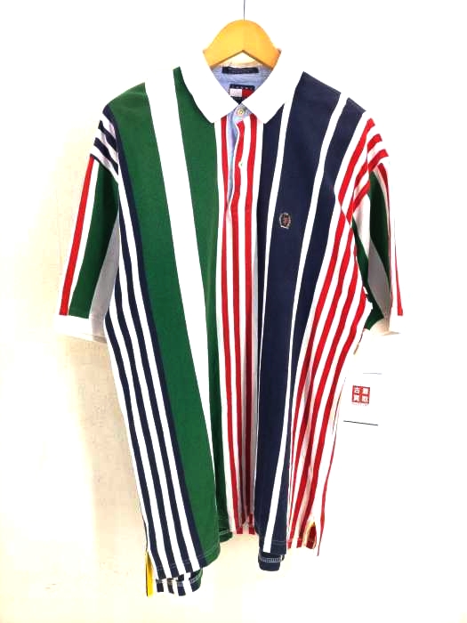 TOMMY HILFIGER(トミーヒルフィガー) 90S マルチストライプ半袖ポロシャツ メンズ JPN:XL