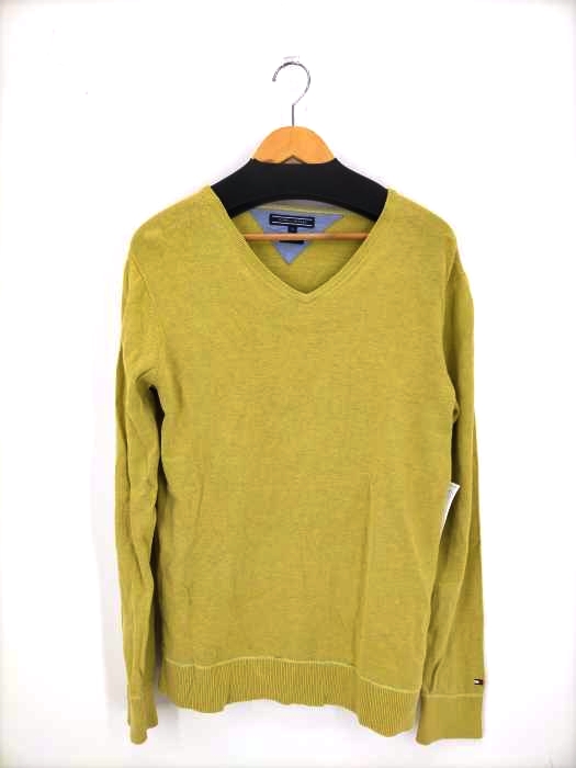 トミーヒルフィガー TOMMY HILFIGER リネンコットン Vネックニット メンズ import：XL