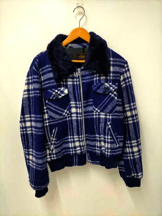 ユーズドフルギ USED古着 {{IVY OXFORD CO.}} 50S 片爪LAMPOZIP ボアチェックネルブルゾン メンズ  R