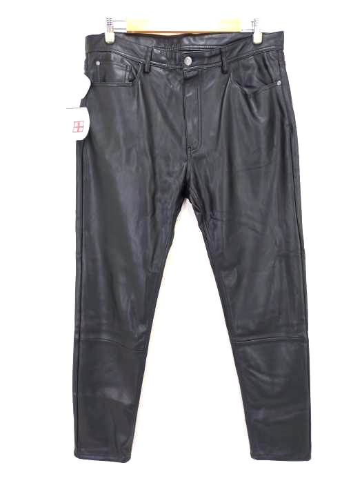ザラ ZARA フェイクレザーテーパードパンツ メンズ JPN：44