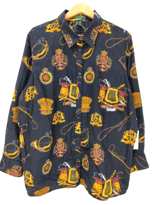LAUREN RALPH LAUREN(ローレンラルフローレン) 総柄 ビッグサイズシャツ ユニセックス レディース import:XXL