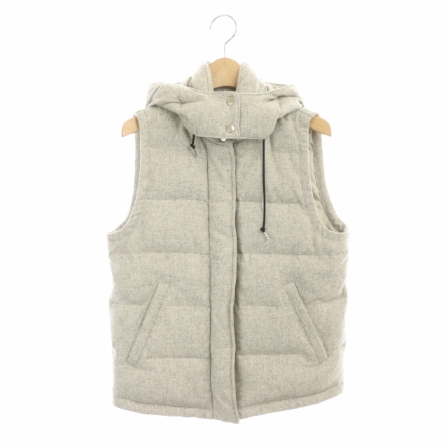 IENA(イエナ) 17AW ダウンベスト フード ジップアップ 38 ライトグレー /HK レディース  38(日本サイズM相当）