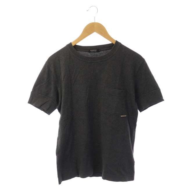 BURBERRY BLACK LABEL(バーバリーブラックレーベル) Tシャツ カットソー 半袖 コットン 2 グレー /HK メンズ 2(日本サイズM相当)※実寸サイズをご確認ください