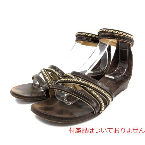 VICINI(ヴィッチーニ) サンダル ストラップ チェーンデザイン レザー レディース  35(日本表記22.5cm相当)