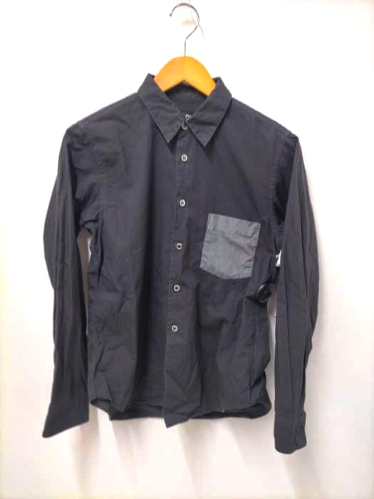 BLACK COMME des GARCONS(ブラックコムデギャルソン) AD2012 13SS ポケット色切替コットンシャツ メンズ JPN：S
