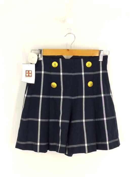 ブルーレーベルクレストブリッジ BLUE LABEL CRESTBRIDGE 金ボタン装飾 チェックミニスカート レディース  38