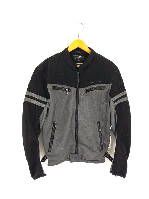 USED古着(ユーズドフルギ) DUBBLE BLACK メッシュ レーシングジャケット バイカージャケット メンズ  LL