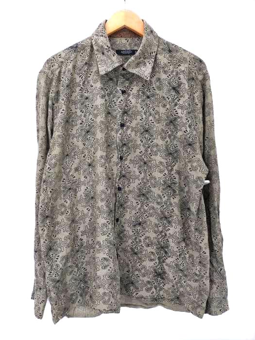 USED古着(ユーズドフルギ) 模様 総柄コットンシャツ ビッグサイズ メンズ import：XXL