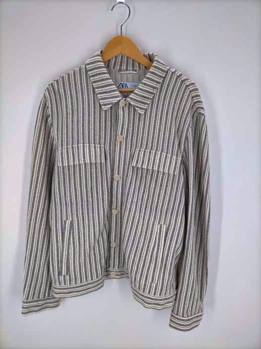 ザラ ZARA TEXTURED STRIPE JACKET メンズ JPN：XL