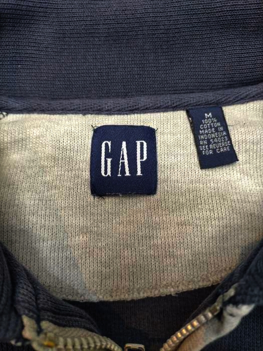 ギャップ Gap 90-00s OLD 紺タグ MADE IN INDONESIA パイピングハーフジップスウェット メンズ JPN：M