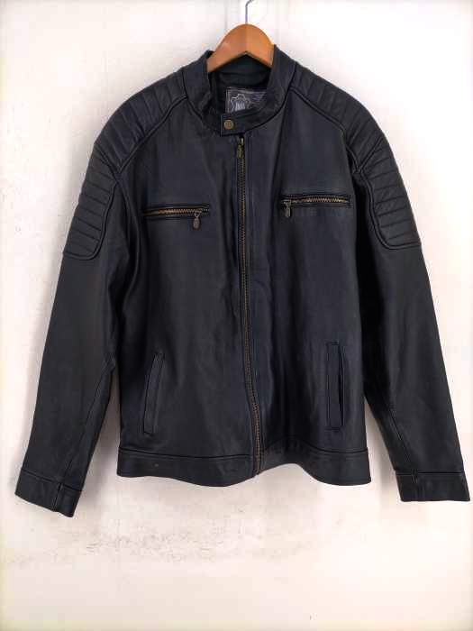 ユーズドフルギ USED古着 MENDOZA シングルライダースジャケット メンズ JPN：44