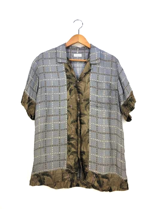 ドリスヴァンノッテン DRIES VAN NOTEN レーヨン 花柄ライン 総柄開襟シャツ メンズ EUR：48