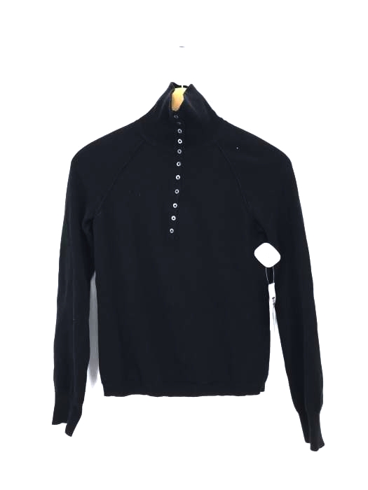 Eddie Bauer(エディーバウアー) コットンカシミヤ混 ハーフボタン タートルネックニット レディース import：XS
