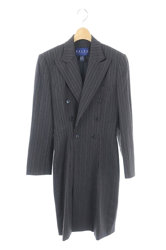 RALPH LAUREN(ラルフローレン) コート ロング ストライプ 6 茶 /HA レディース  6