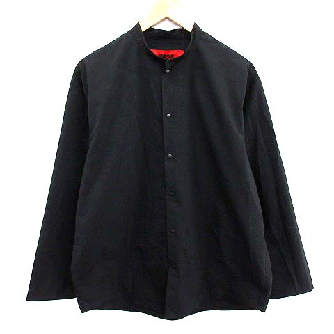 5525Gallery(ゴーゴーニーゴーギャラリー) ビッグビル BIG BILL band collar shirt バンドカラーシャツ 長袖 M 黒 ブラック /YM メンズ メンズ M