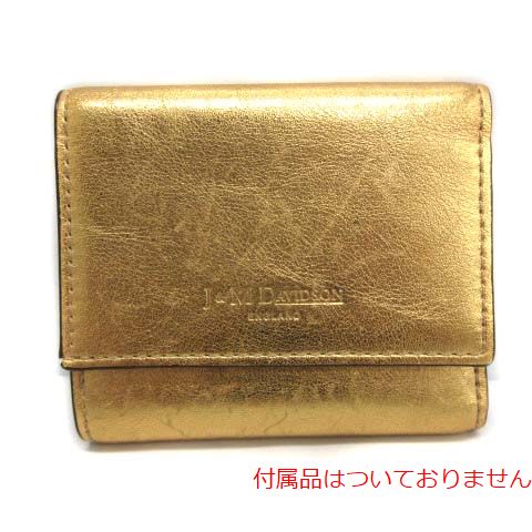 J&M Davidson(ジェイアンドエムデヴィッドソン) ジェイ&エムデヴィッドソン J&M Davidson 財布 三つ折り レザー ゴールド /EK ●D レディース レディース