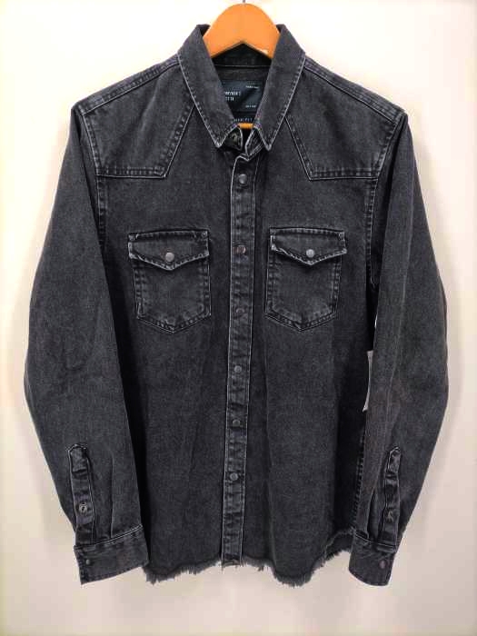 ZARA MAN(ザラマン) RELAXED FIT カットオフ加工 デニムシャツ メンズ S