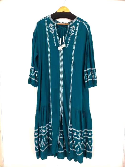 ZARA(ザラ) MIDI EMBROIDERED DRESS レディース import：XS